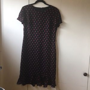 Women’s dress sz 8 in black pink polka dots
